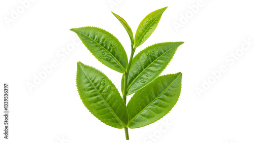Tea leaves nature isolated on transparent background