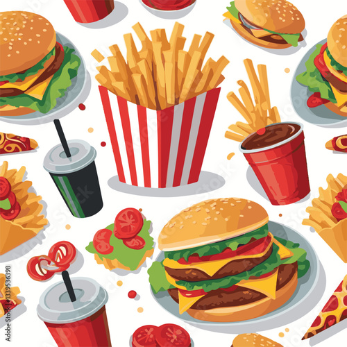 fastfood, fast, snack, food, meal, delicious, background, lunch, dinner, fat, american, burger, unhealthy, restaurant, meat, isolated, junk, menu, cheeseburger, tasty, set, hamburger, sandwich, cuisin
