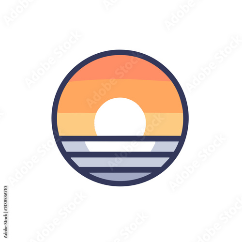 Vector illustration of a sunrise on a transparent background for morning and new beginnings concepts