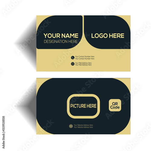 Black gold creative business card template. 