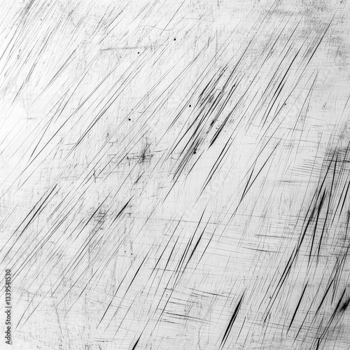 Noise texture, fine black scratches and small black dots scattered across a white background