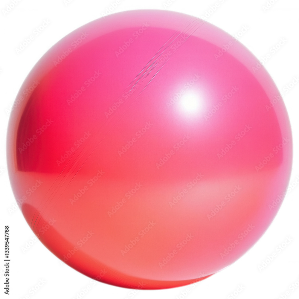 Obraz premium Pink Glossy Ball Isolated on White Background
