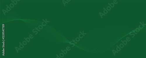 Green Abstract Background with Flowing Wavy Lines