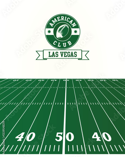 City of Las Vegas Stamp, American Football green field, Vector Illustration Abstract Editable image, Social Media Post