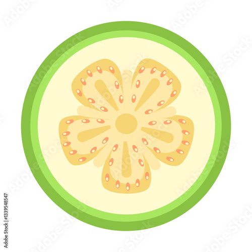 Guava slice in flat technique vector illustration 
