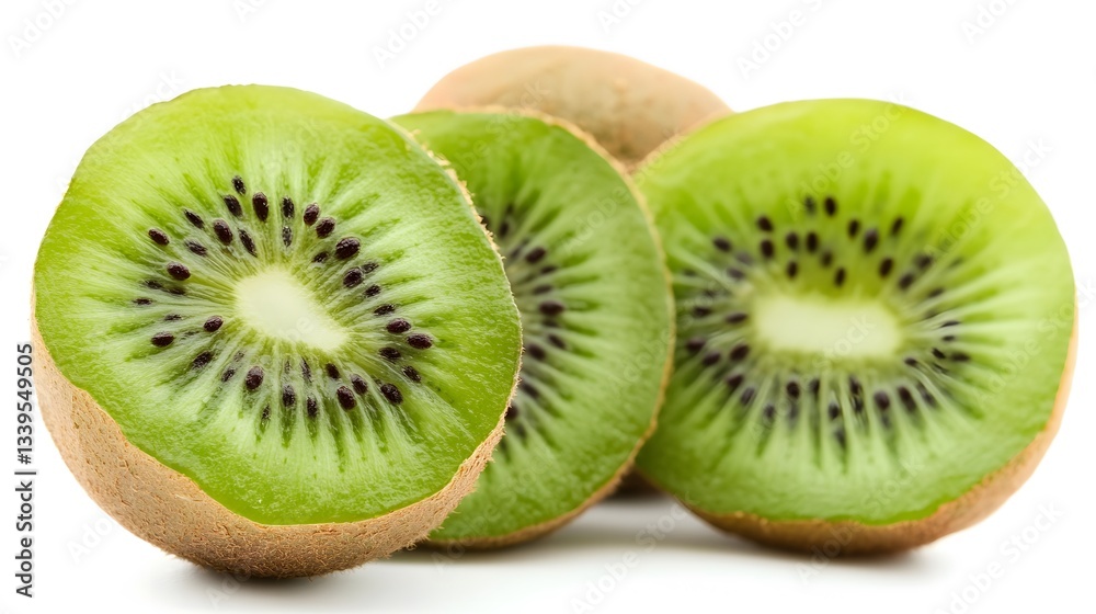 Juicy Sliced Kiwi Fruit Closeup Photography