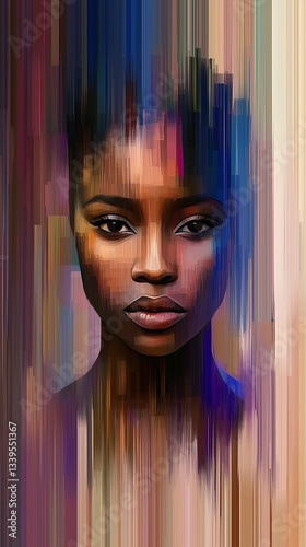Obraz na płótnie abstraction with a face of a man of African race in dark tones w salonie