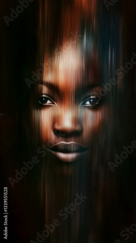 Obraz na płótnie abstraction with a face of a man of African race in dark tones w salonie