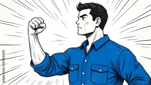 Confident cartoon repairman