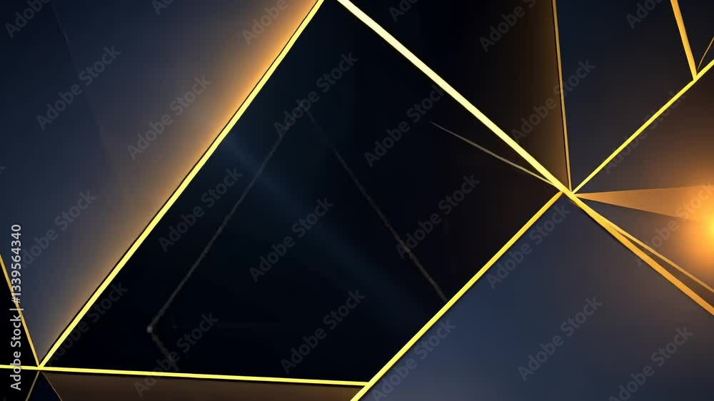 Abstract geometric background with dark and gold triangles (1)