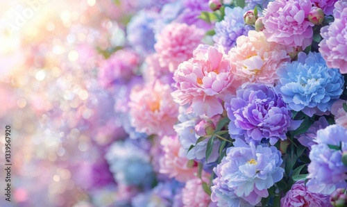 Wallpaper Mural A colorful bouquet of flowers with a light blue background Torontodigital.ca