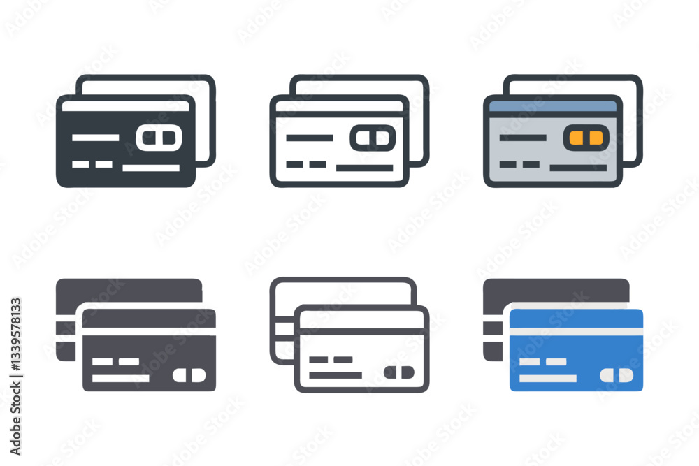 Credit card icon set. Credit card payment icon vector Credit card icon set. Credit card payment icon vector