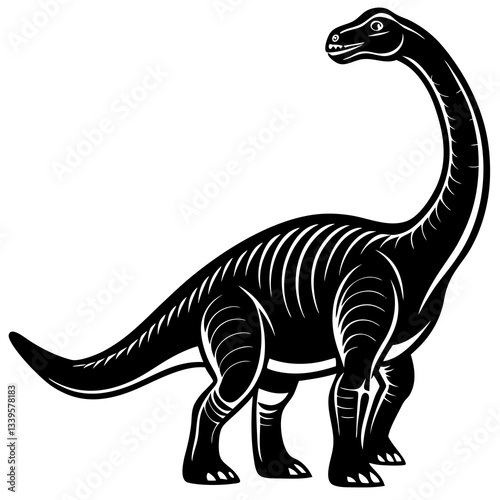 Brontosaurus Skeleton Illustration Vector Design
