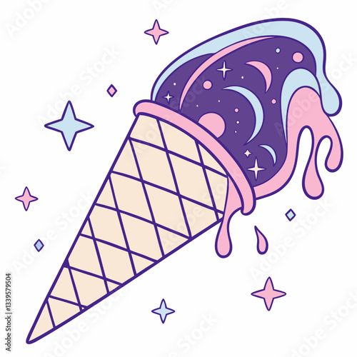 cone ice cream vector illustration