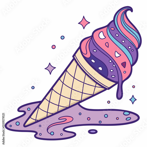 cone ice cream vector illustration