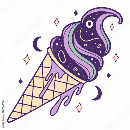 cone ice cream vector illustration