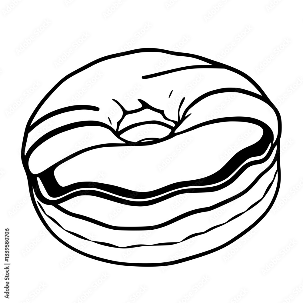 Coffee Bakery Vector Art with Coffee Donut and Espresso Cookie Coffee Bakery Vector Art with Coffee Donut and Espresso Cookie