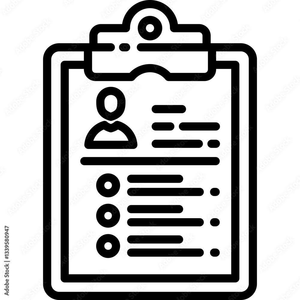 Personal Profile icon in Outline Style. Simple Vector Design. Simple Vector Outline Icon
