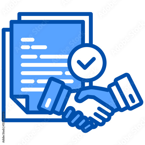 Agreement icon in Blue Color Style. Simple Vector Design. Simple Vector Flat Icon