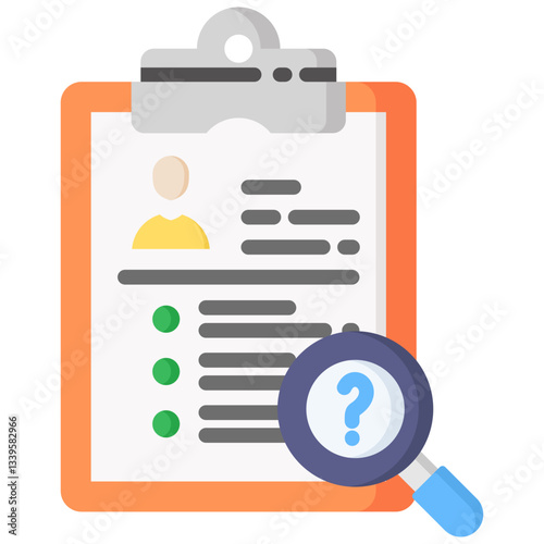 Inquiry icon in Flat Color Style. Simple Vector Design. Simple Vector Flat Icon