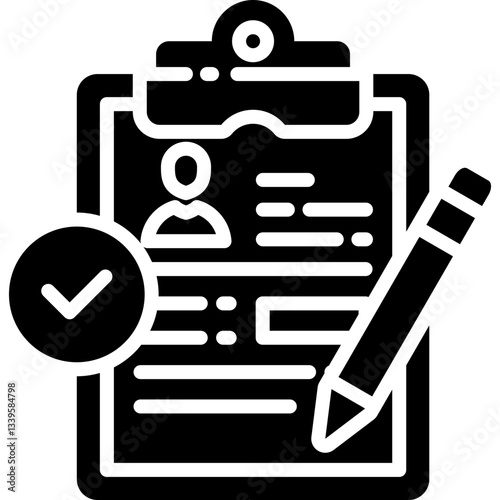 Approved icon in Glyph Style. Simple Vector Design. Simple Vector Glyph Icon