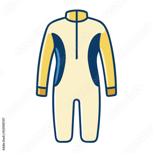 Wetsuit icon for water sports in yellow and blue