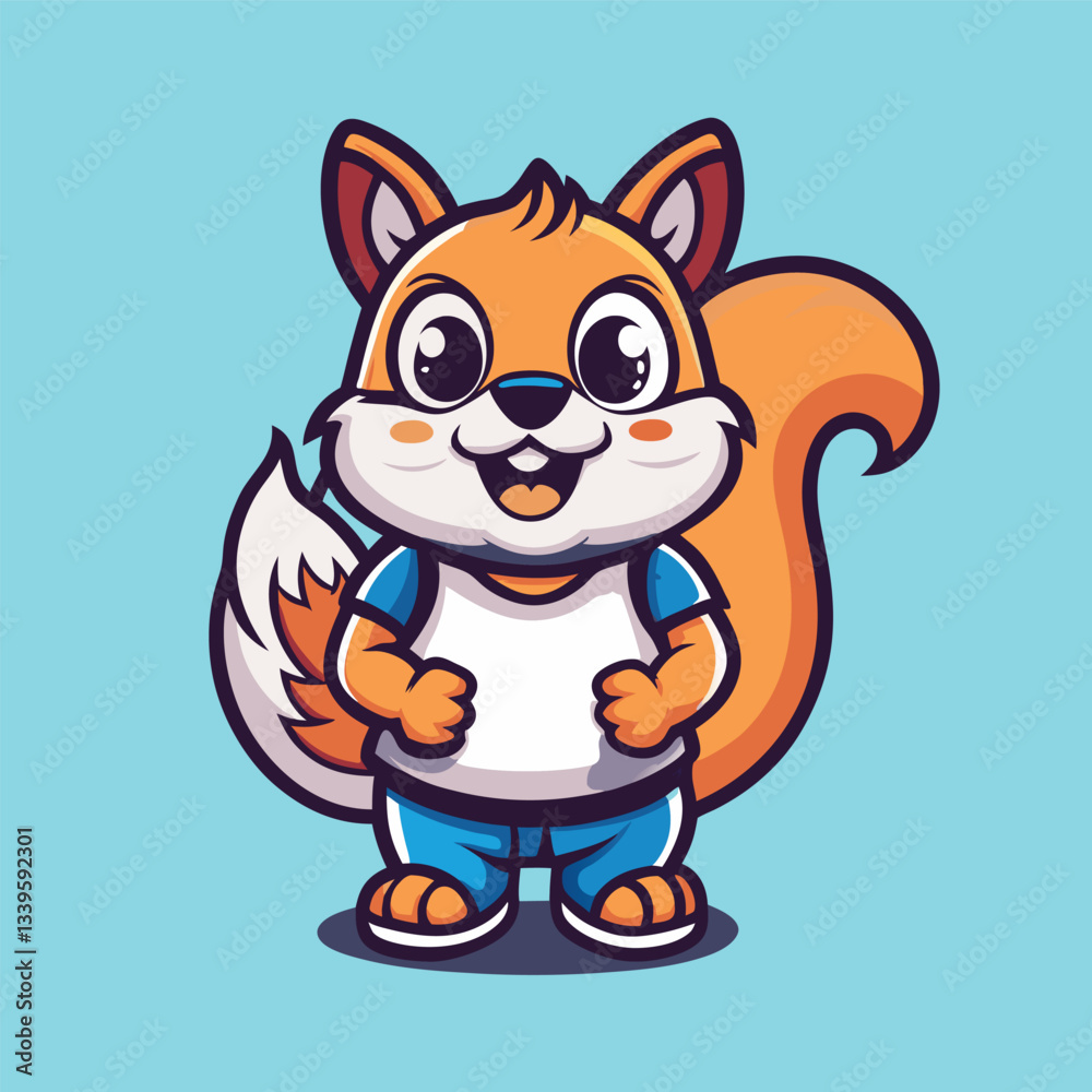Obraz premium Adorable Squirrel Mascot Character with a Cartoonish Vector Design