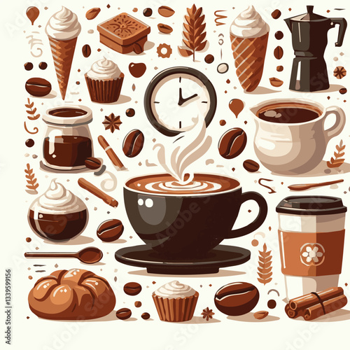 coffee, drink, beverage, cafe, cup, background, caffeine, espresso, aroma, mug, morning, food, hot, brown, closeup, breakfast, black, dark, fresh, white, mocha, cappuccino, isolated, break, design, la