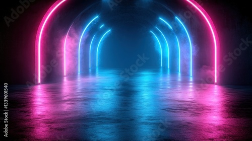 Wallpaper Mural Neon archway tunnel Torontodigital.ca