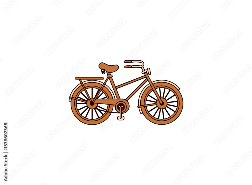 Fototapeta premium Vector illustration of cartoon bicycle on white background
