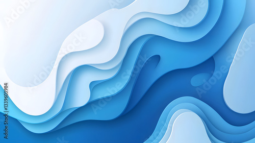Professional Blue and White Gradient Abstract Background Cartoon for Graphic Design Projects