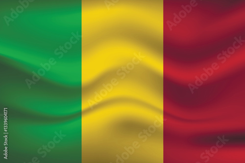 Flag of Mali. National symbol in official colors. Template icon. Abstract vector background.