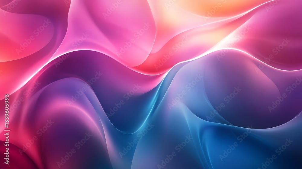 Fototapeta premium Abstract Colorful Wave Design with Glowing Light Background