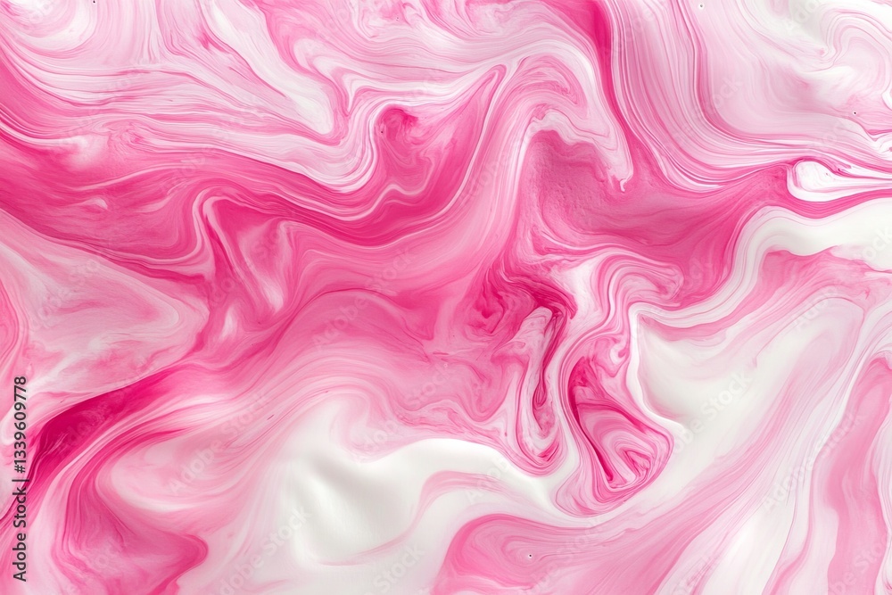 Pink and white marble swirl texture with fluid abstract patterns Pink and white marble swirl texture with fluid abstract patterns
