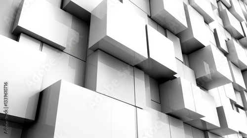Abstract Geometric Architecture - Cubic Structure Wall Design