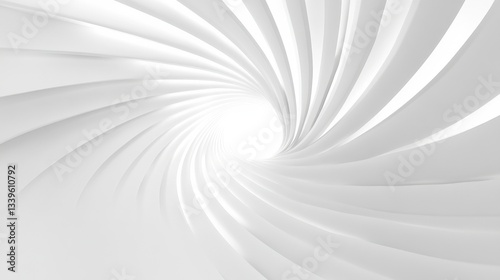 Abstract Architectural Spiral Tunnel Design. Modern Geometric Architecture. Contemporary Interior Design Concepts.