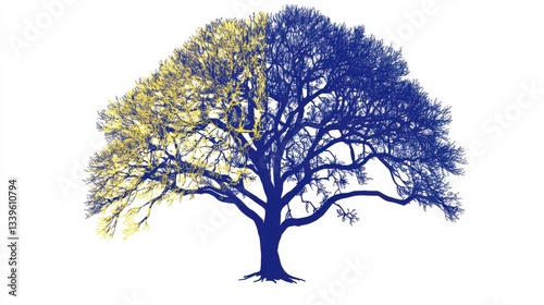 Stunning Colorful Tree Silhouette Art - A Vibrant Nature-Inspired Design