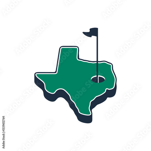Vector logo of Texas State Golf Club, USA. Golf course state map