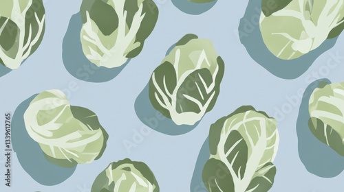 Elegant Brussell Sprouts Pattern Design for Kitchen Decor
