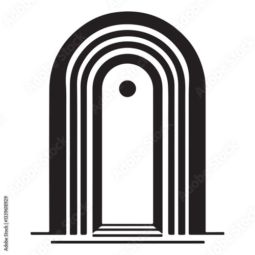 Abstract Archway Doorway Portal Entrance Silhouette Modern Design Element
