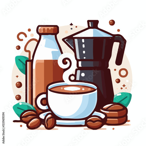coffee, drink, beverage, cafe, cup, background, caffeine, espresso, aroma, mug, morning, food, hot, brown, closeup, breakfast, black, dark, fresh, white, mocha, cappuccino, isolated, break, design, la
