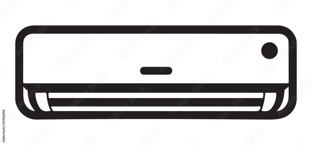 Air Conditioner Silhouette Vector Illustration for HVAC Design Air Conditioner Silhouette Vector Illustration for HVAC Design