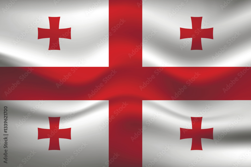 Flag of Georgia. Georgian national symbol in official colors. Template icon. Abstract vector background. Flag of Georgia. Georgian national symbol in official colors. Template icon. Abstract vector background.