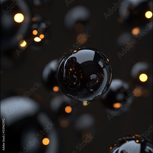 Abstract Black Spheres: A Stunning Visual Representation of Modern Graphic Design