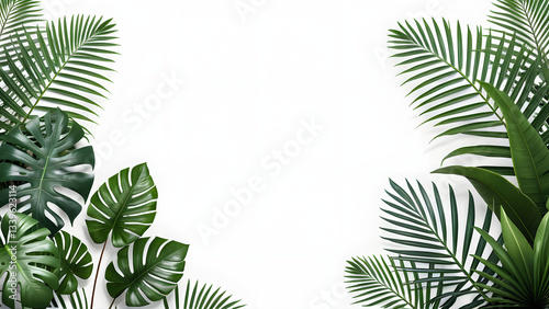 Tropical Leaf Border – Lush Greenery Floral Background Bundle