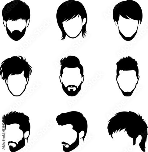 Hairstyle Illustrations: Men and Women Haircuts Silhouettes