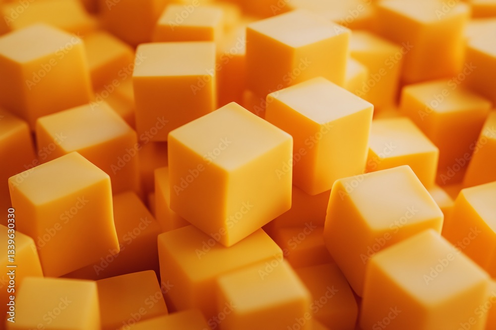 Clean Presentation of Cheese Cubes in Rows