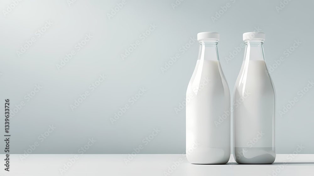 An elegant and practical milk bottle made of translucent plastic showcasing its simplicity and functionality in a clean environment. Translucent Caps. Illustration An elegant and practical milk bottle made of translucent plastic showcasing its simplicity and functionality in a clean environment. Translucent Caps. Illustration