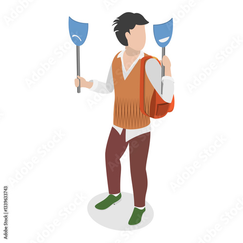 3D Isometric Flat Vector Illustration of Psychiatric Disorders, Mental Health Conditions. Item 2