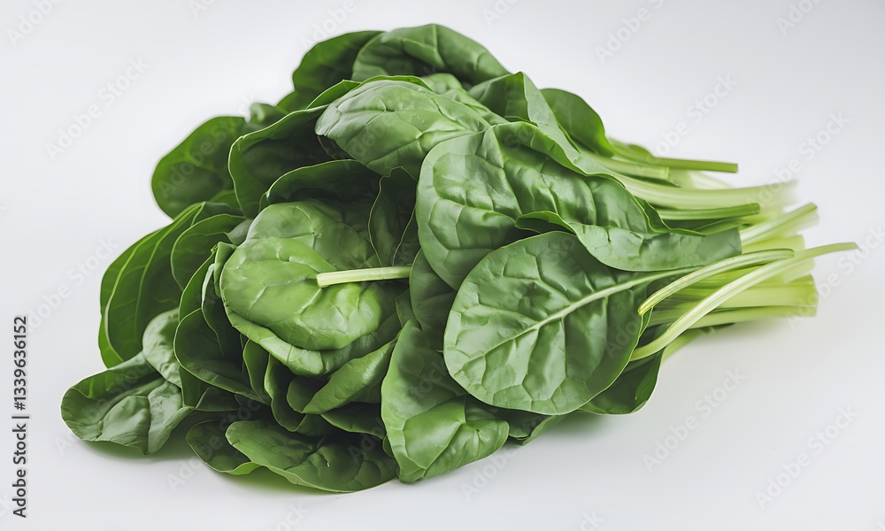 Fresh spinach leaves isolated on white background Fresh spinach leaves isolated on white background